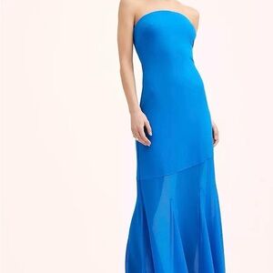 Strapless Royal Blue Evening Gown